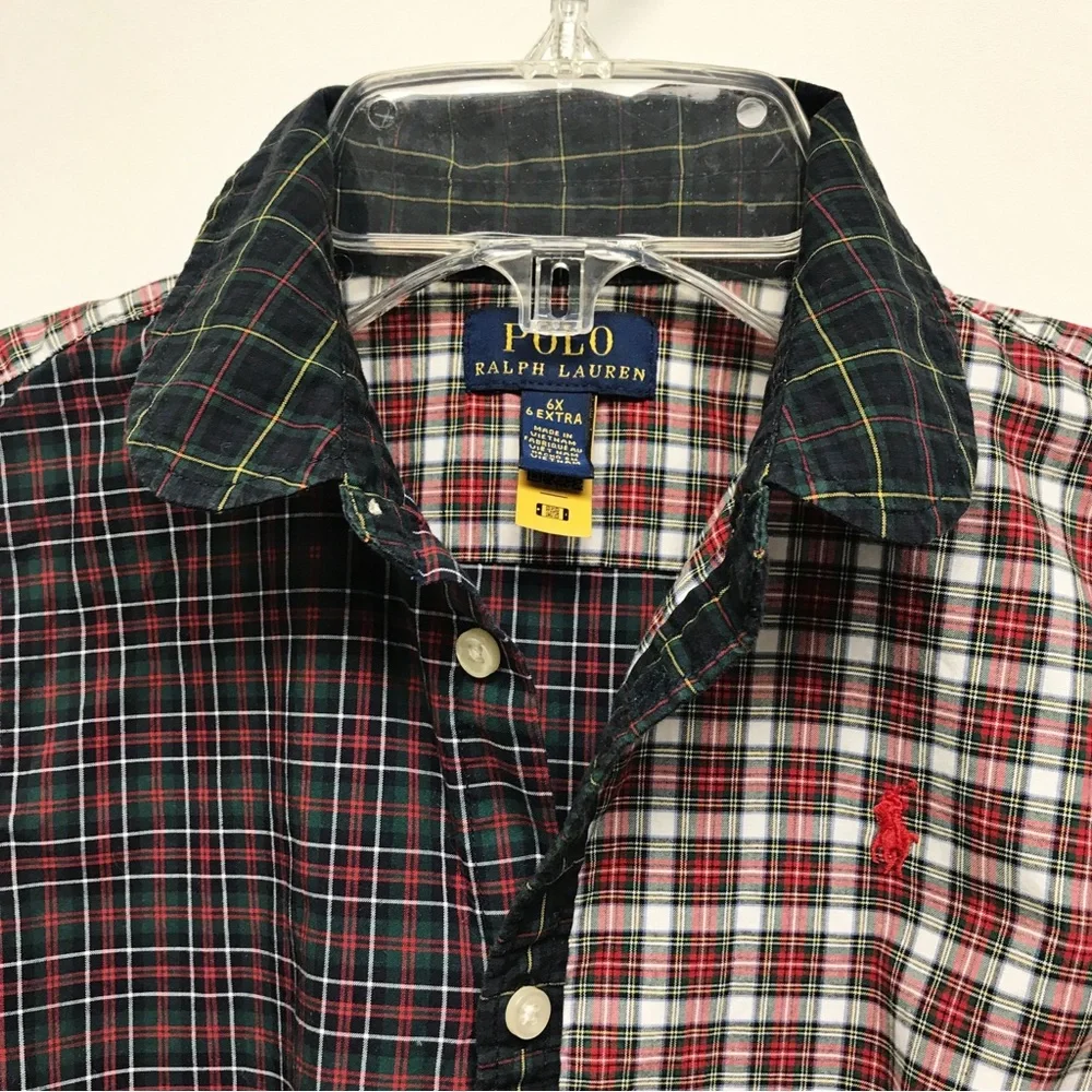 Polo Ralph Lauren Plaid Cotton Long Sleeve Girls Shirt Dress 6X